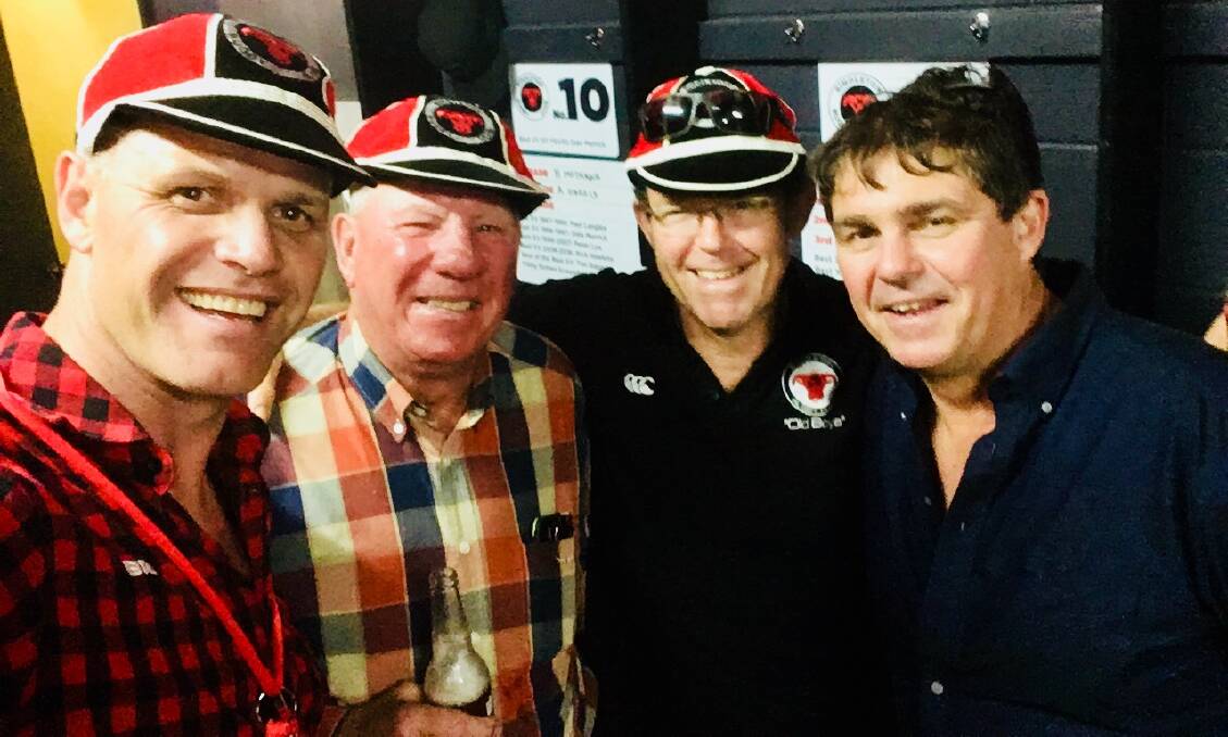 LEGENDS: Anthony Partridge (Director of Rugby), Doug Thrift with brothers Mark and Scot Leighton in 2017.