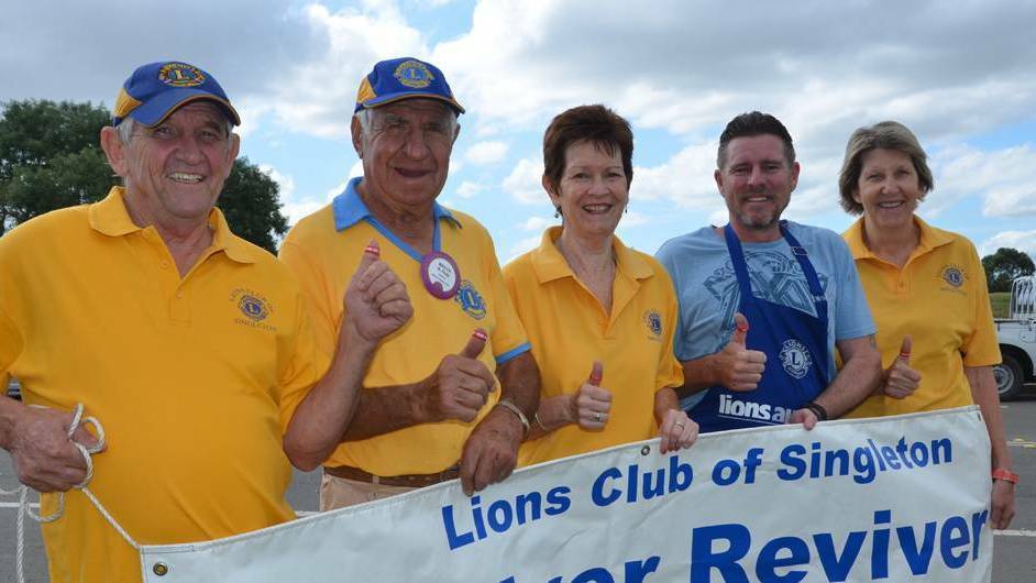 THUMBS UP: Members of the Singleton Lions Club on hand at Townhead Park.
