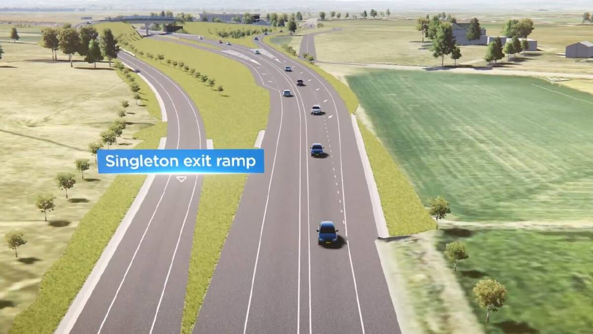 THE FUTURE: The new look Singleton Bypass commencing north of Whittingham.