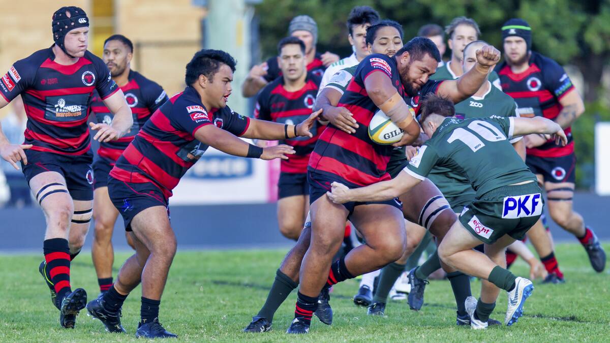 RUGBY UNION: Kemble Forst pictured in action against Merewether Carlton. (Newcastle Herald photo)