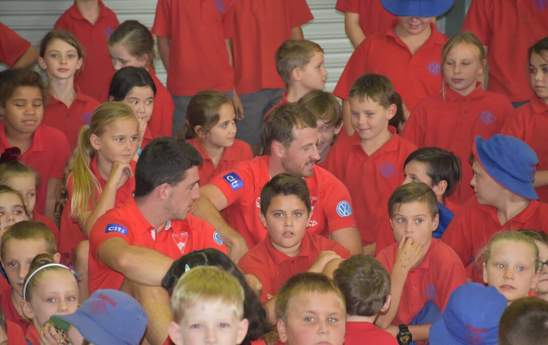 WHERES HARRY?: Forget Wally, the Sydney Swans will be bringing out a new series following their visit to King Street Public School.