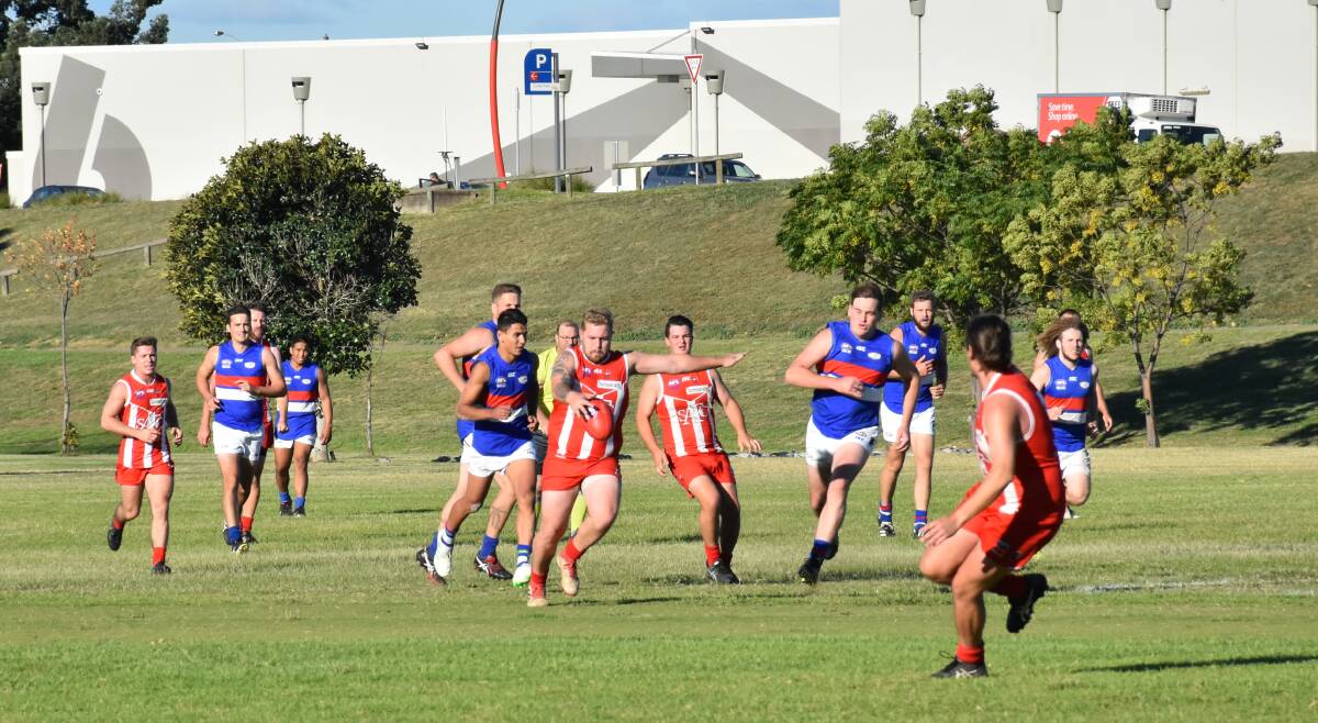 ON THE RUN: Singleton Rooster Dylan Hixon pictured in Round 6 (the last time his side faced off against Warners Bay).