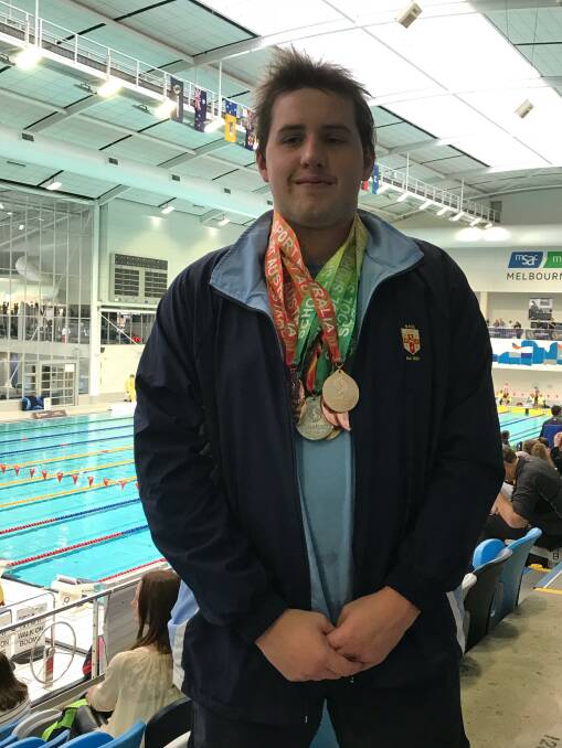 SINGLETON'S SUPERFISH: Darcy Gilson pictured in Melbourne. This week he collected nine medals from his 10 events at the School Sport Australia (SSA) Championships.