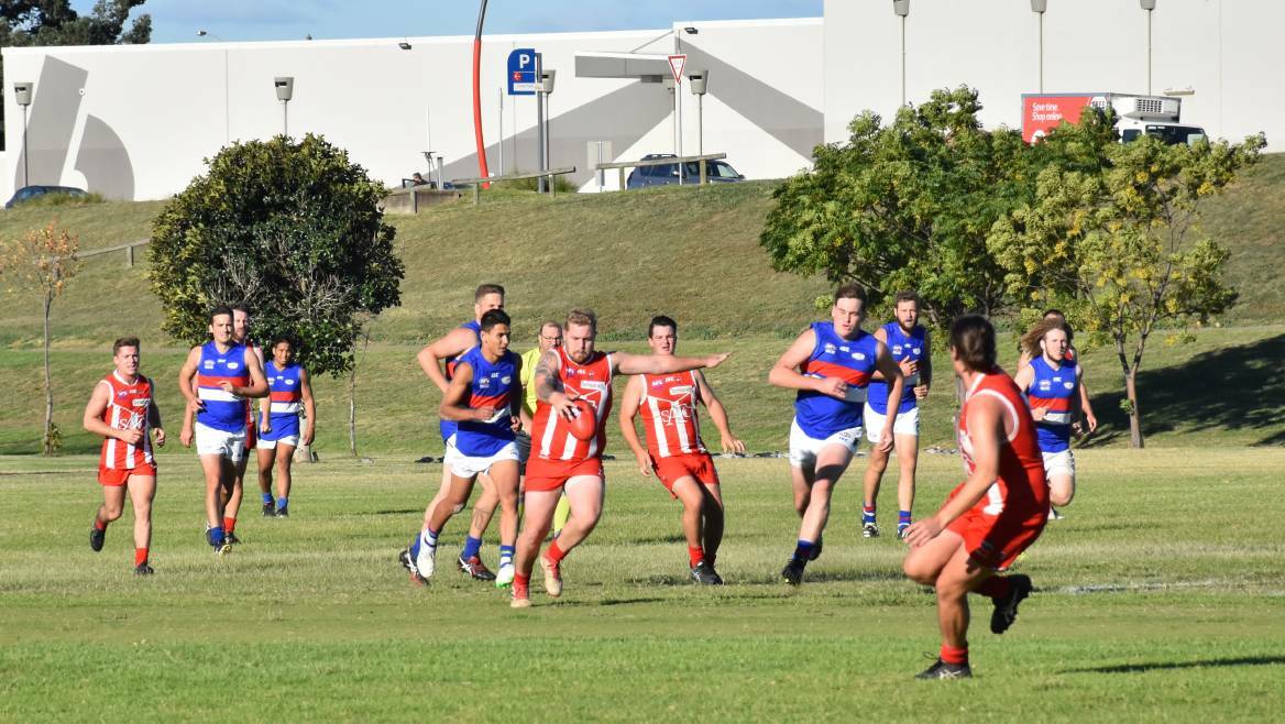 ON THE RUN: Singleton Rooster Dylan Hixon pictured against the Bulldogs.