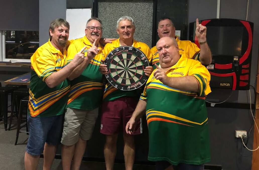 CLUBHOUSE  SMASHERS: Robert Upward, Bruce Whyte, Glen Lantry, Greg Hedges and Neil Burley pictured on Monday night.