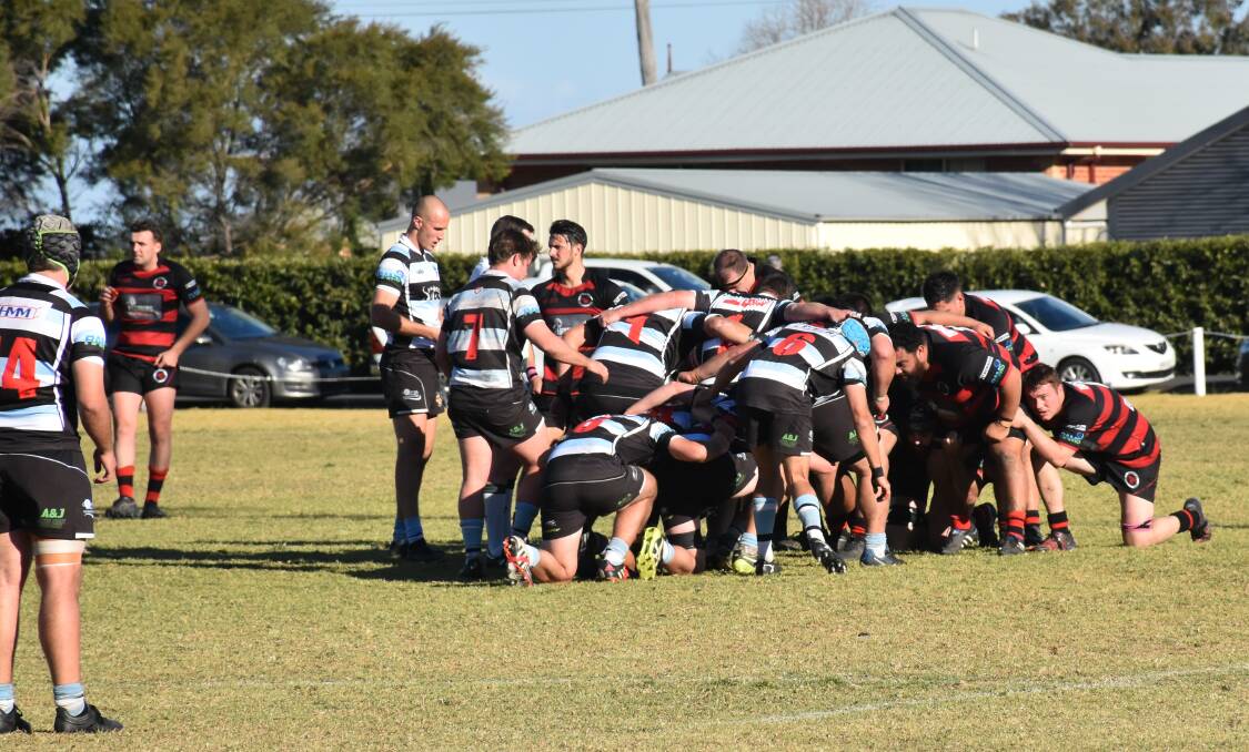 THE DYING STAGES: Singleton Bulls and Nelson Bay were locked at 15-15 in the dying stages of their Round 17 thriller.