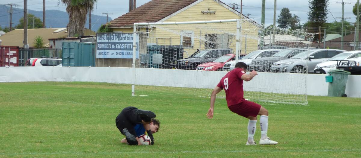 STRIKERS SETTLE FOR 1-1 DRAW: Joseph Civello pictured against Cessnock City. (Photo supplied)