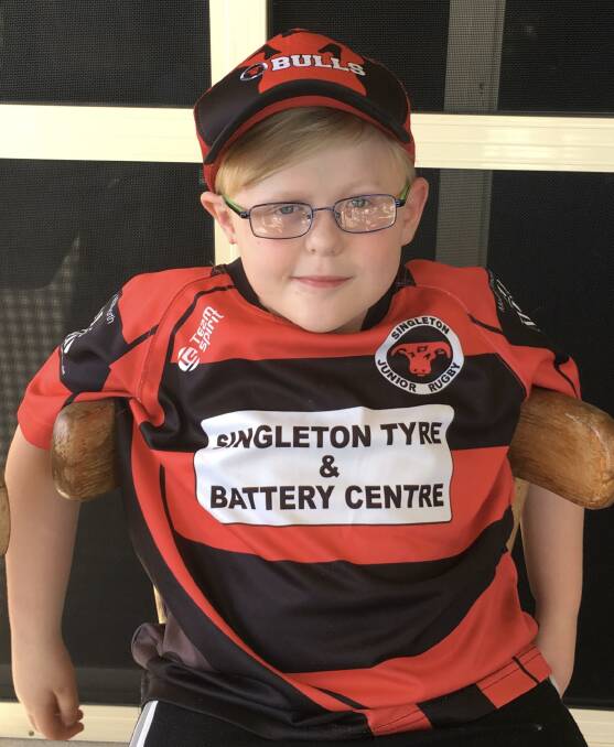PROUD GRANDSON: Taylor Lojszczyk pictured in his Singleton Bulls' colours.