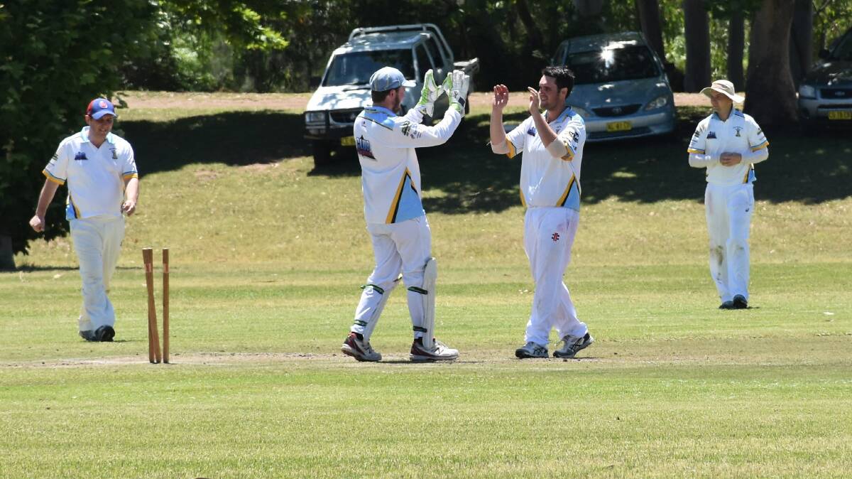 THRILLER: Creeks celebrate another wicket at Cook Park 3 on Saturday, but it was Valley who claimed the honours at the end. Pic: ALEX TIGANI