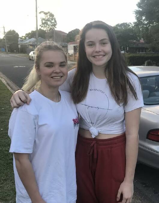 THE HEROES: Mikayla Dunn, 18, and Ivy Chapman, 16, pictured on Bourke Street this afternoon.