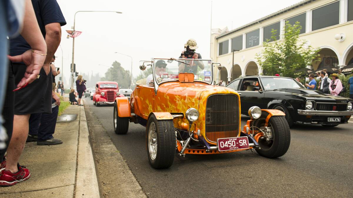 Flamin beauty: Summernats City Cruise 2020. Picture: Dion Georgopoulos