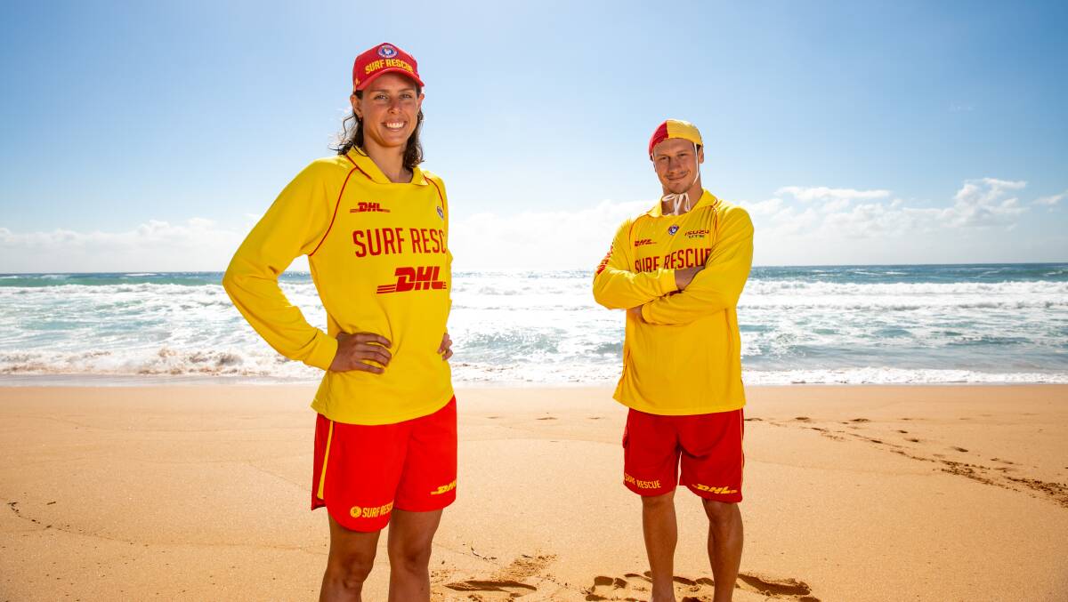 Ironwoman Maddie Spencer and Ironman Jackson Borg first joined Surf Life Saving when they were five years old. Picture: Geoff Jones