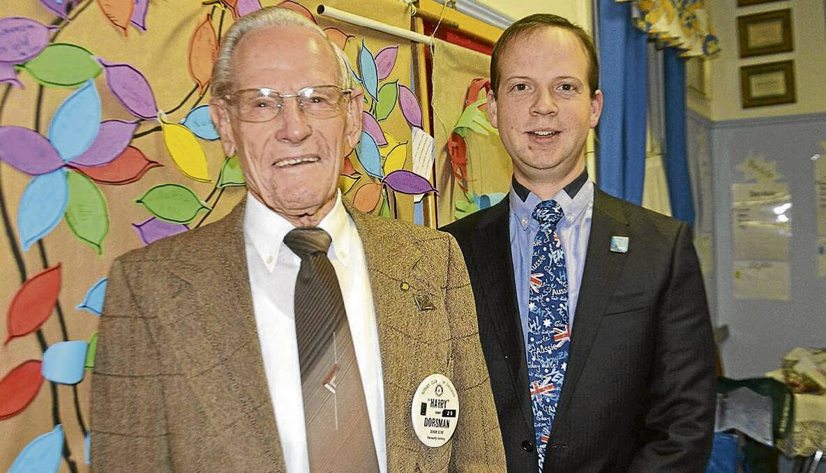 SERVICE ABOVE SELF: Harry Dorsman (left) and Jeremy Culberg represent the wide age group that can contribute to the Rotary Club of Singleton.