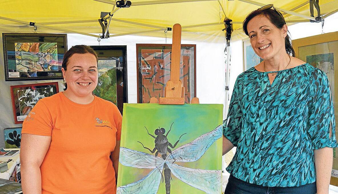 : One of the stallholders at Art Bazaar was Margo Humphries with HAN president Leah Fawthrop.